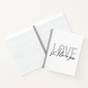 Moderne, einfache urbane Typografie "Liebe immer" Notizbuch