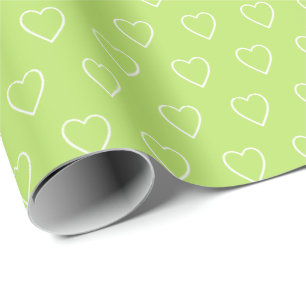 Moderne einfache Valentine Herz Muster Grün Geschenkpapier