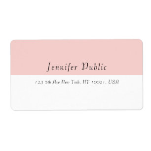 Moderne einfache Vorlage Blush Rosa Weiß Elegant