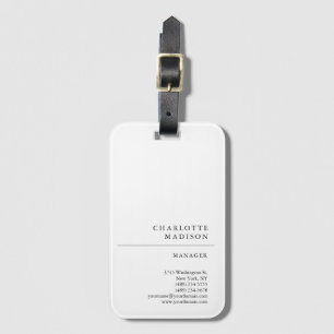 Moderne einfache Weiß Trendsetter Minimalistisch S Gepäckanhänger