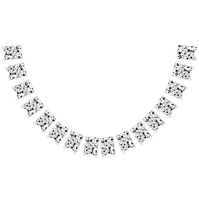 Moderne, einfache, weiße, graue Terrazzo Wimpelkette (Alle)