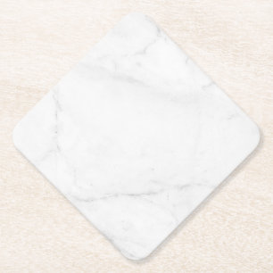 Moderne einfache weiße Marmor-Rustico-Papierservie Untersetzer
