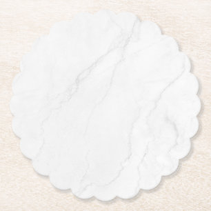 Moderne einfache weiße Marmor-Rustico-Papierservie Untersetzer