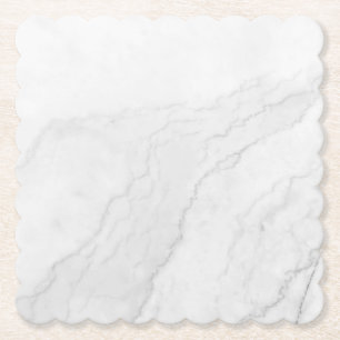Moderne einfache weiße Marmor-Rustico-Papierservie Untersetzer