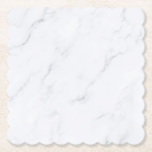 Moderne einfache weiße Marmor-Rustico-Papierservie Untersetzer