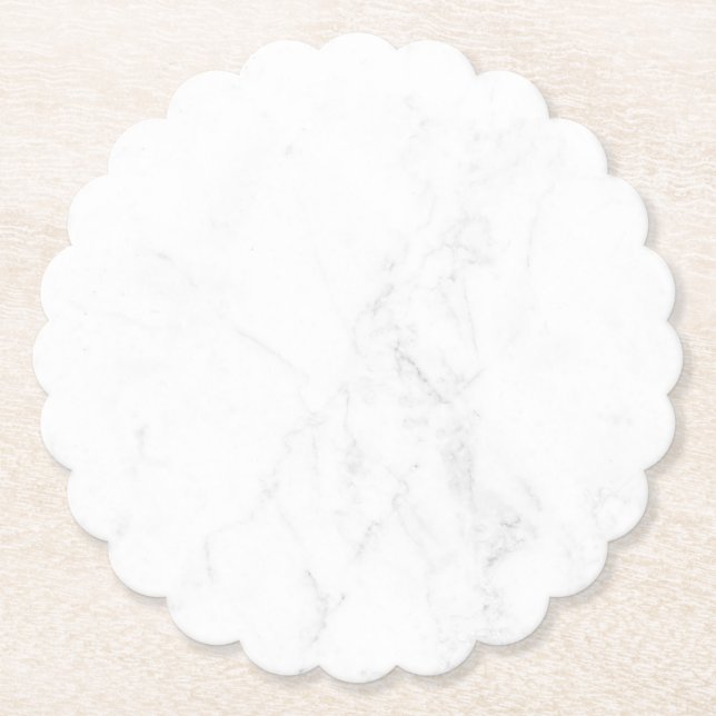 Moderne einfache weiße Marmor-Rustico-Papierunters Untersetzer (Vorderseite)