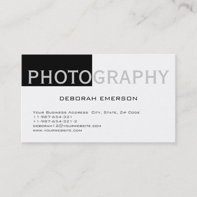 Moderne, einfache weiße Standard Business Card Visitenkarte (Vorderseite)
