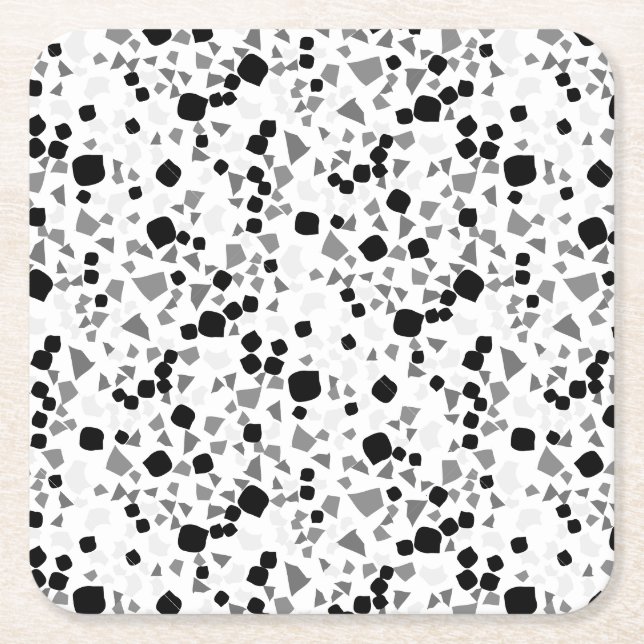 Moderne, einfache, weiße Terrazzo Rechteckiger Pappuntersetzer (Vorderseite)