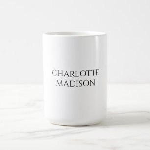 Moderne einfache weiße trendige minimalistische ei kaffeetasse