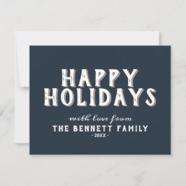 Moderne einfache weiße Typografie glückliche Ferie Karte