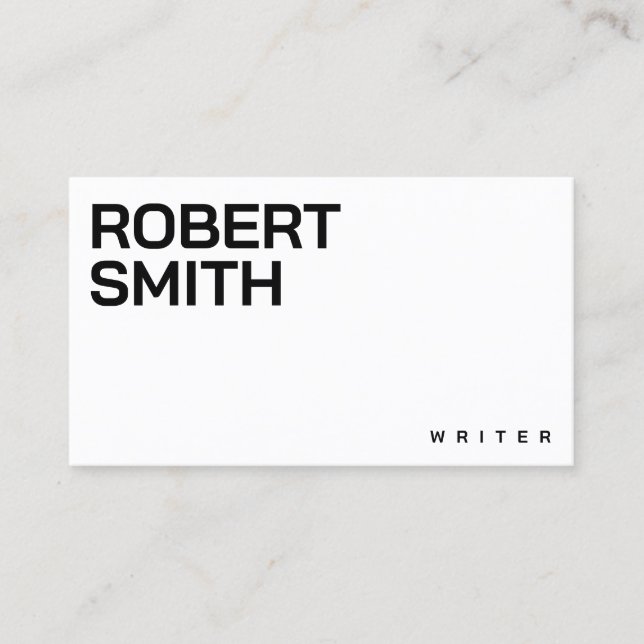 Moderne, einfache weiße und schwarze Visitenkarte (Vorderseite)