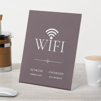Moderne einfache WiFi-Netzwerk-Passwort-Schild Lil Sockelschild