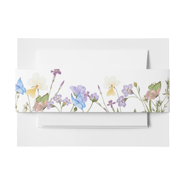 Moderne einfache Wildblume Blumenhochzeit Einladungsbanderole (Vorderseite Beispiel)