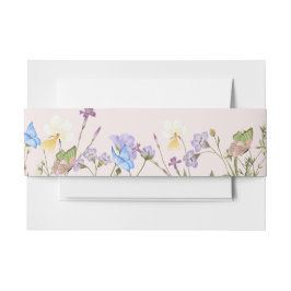 Moderne einfache Wildblume Blumenhochzeit Einladungsbanderole