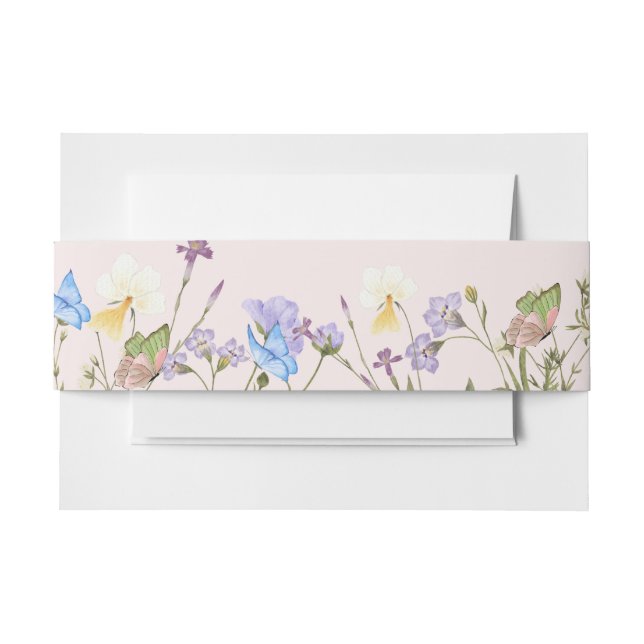 Moderne einfache Wildblume Blumenhochzeit Einladungsbanderole (Vorderseite Beispiel)