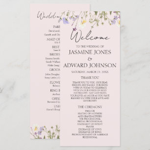Moderne, einfache Wildblume, florale Hochzeitkarte