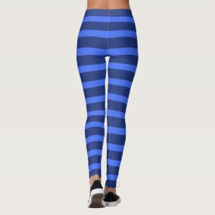 Moderne einfache Zwei-Tone Stripe Geometrie blaue  Leggings
