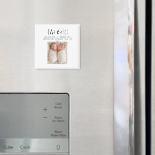 Moderne einfache Zwillings-Foto-Tan-Braun-zwei süß Magnet