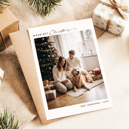 Moderne, einfachste Weihnachtszeit mit Hundebahn F Feiertagskarte