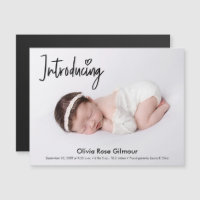 Moderne Einführung Baby Boy Foto Name Magnetic in