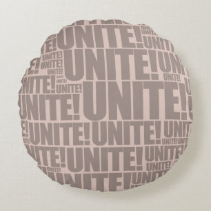 Moderne Einheit! Typografie Champagne Pink Rundes Kissen