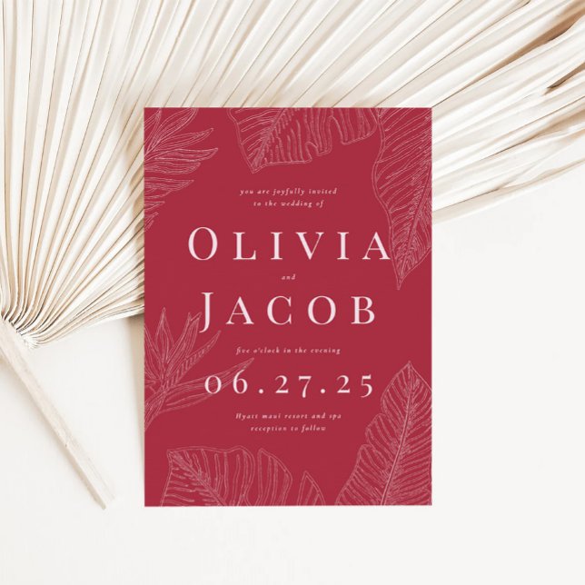 Moderne einladende Tropische Hochzeit Einladung (Von Creator hochgeladen)