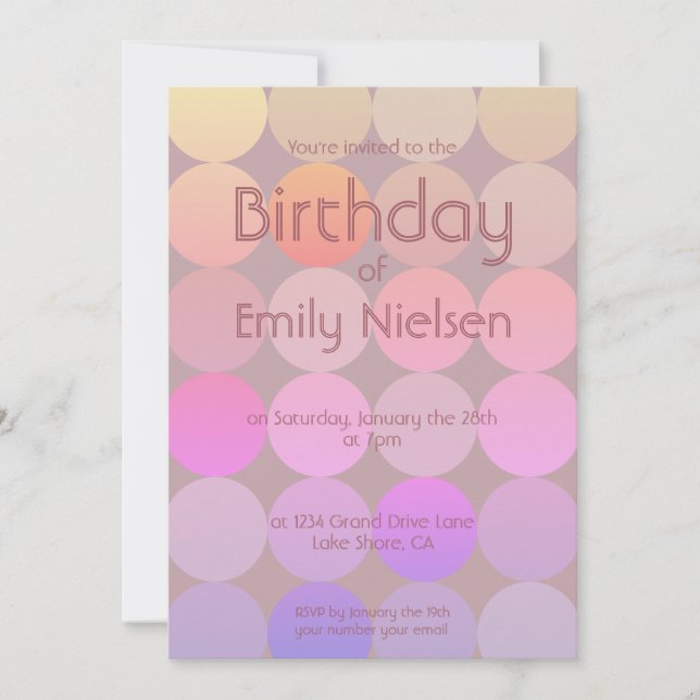 Moderne Einladung zum Geburtstag (Vorderseite)