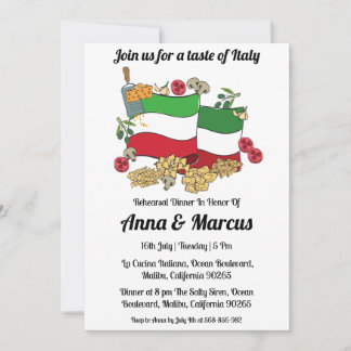 Moderne Einladung zum italienischen Abendessen