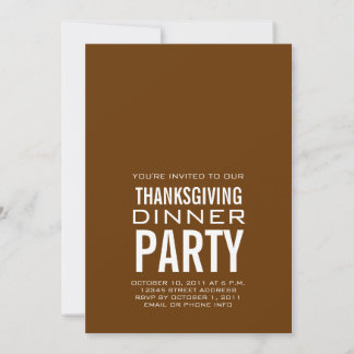 MODERNE EINLADUNG ZUM THANKSGIVING-DINNER IN BRAUN