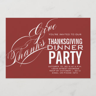 MODERNE EINLADUNG ZUM THANKSGIVING-DINNER IN ROT