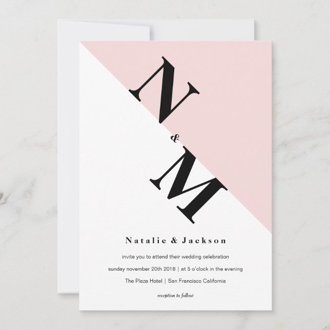 Moderne Einladung zur Hochzeit (Vorderseite)