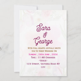 Moderne Einladung zur Hochzeit