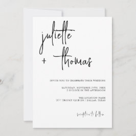 Moderne Einladung zur Hochzeit mit eleganter Kalli