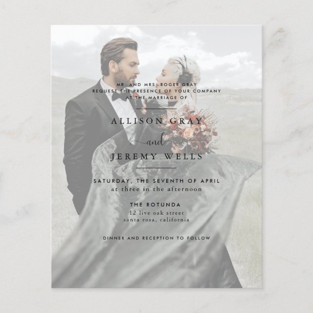 Moderne Einladung zur Hochzeit von Fotos (Vorderseite)