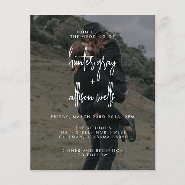 Moderne Einladung zur Hochzeit von Fotos Flyer (Vorne)