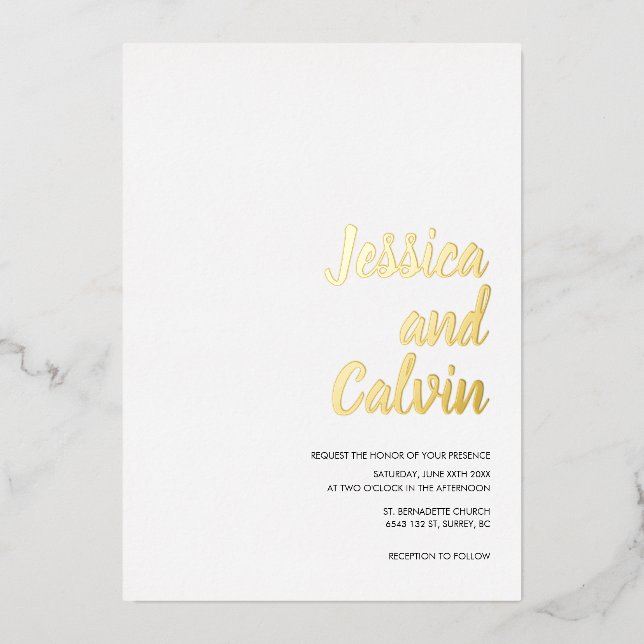 Moderne Einladung zur Hochzeit von Minimalistische (Vorderseite)