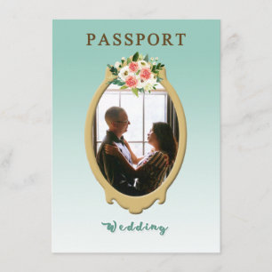 Moderne Einladung zur Hochzeit von Passport