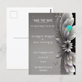 Moderne Einladung zur Hochzeitsfeier mit Metallic Postkarte