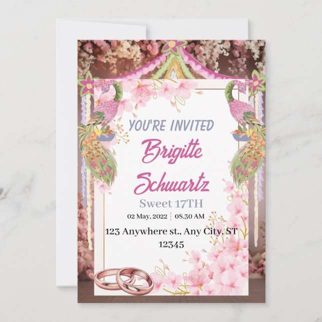 Moderne Einladungen für Hochzeiten (Vorderseite)