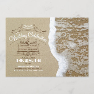 Moderne Einladungen zur Hochzeit am Strand - Sea F