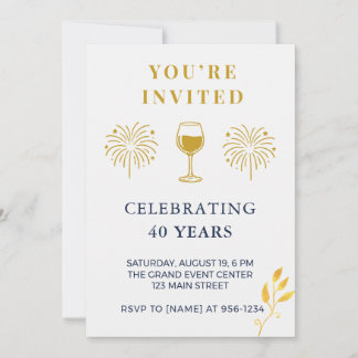Moderne Einladungskarte zum 40. Geburtstag