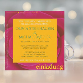 Moderne EinŌ zur Hochzeit mit Rose Dankeskarte