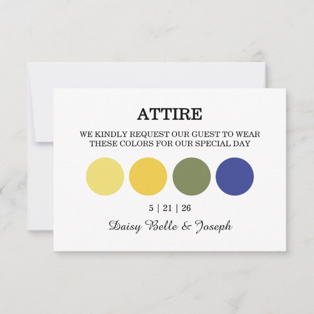 Moderne Eintrittskarte für die Hochzeitskleidung Karte (Vorderseite)