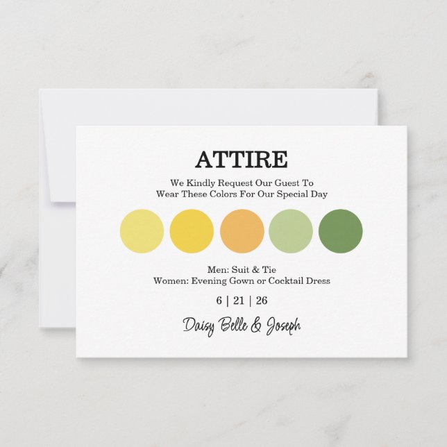 Moderne Eintrittskarte für die Hochzeitskleidung Karte (Vorderseite)
