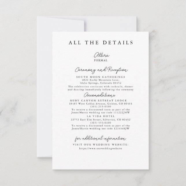 Moderne Eintrittskarten für einfache Hochzeiten Dankeskarte (Vorderseite)