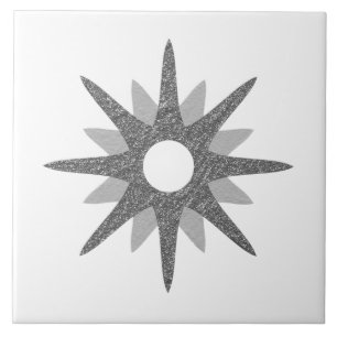 Moderne Einzelne Silber-Sternenexplosion Mitte des Fliese