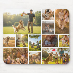 Moderne einzigartige 12-Foto-Collage-Mauspad Mousepad