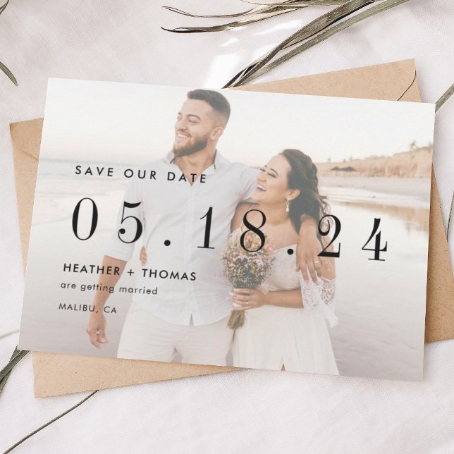 Moderne, einzigartige Foto-Hochzeit Rettete unser  Save The Date (Von Creator hochgeladen)
