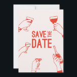 Moderne, einzigartige funky red Save the Date Wedd Einladung<br><div class="desc">Diese farbenfrohe Save the Date-Einladungs-Vorlage verfügt über eine moderne Ästhetik, ideal für diejenigen, die eine phantastische Hochzeitseinladung gewollt haben.</div>