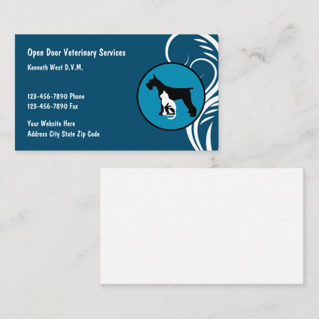 Moderne, einzigartige Veterinary Business Cards Visitenkarte (Vorne/Hinten)